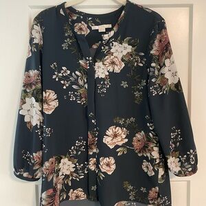 Floral Women's Top - Black